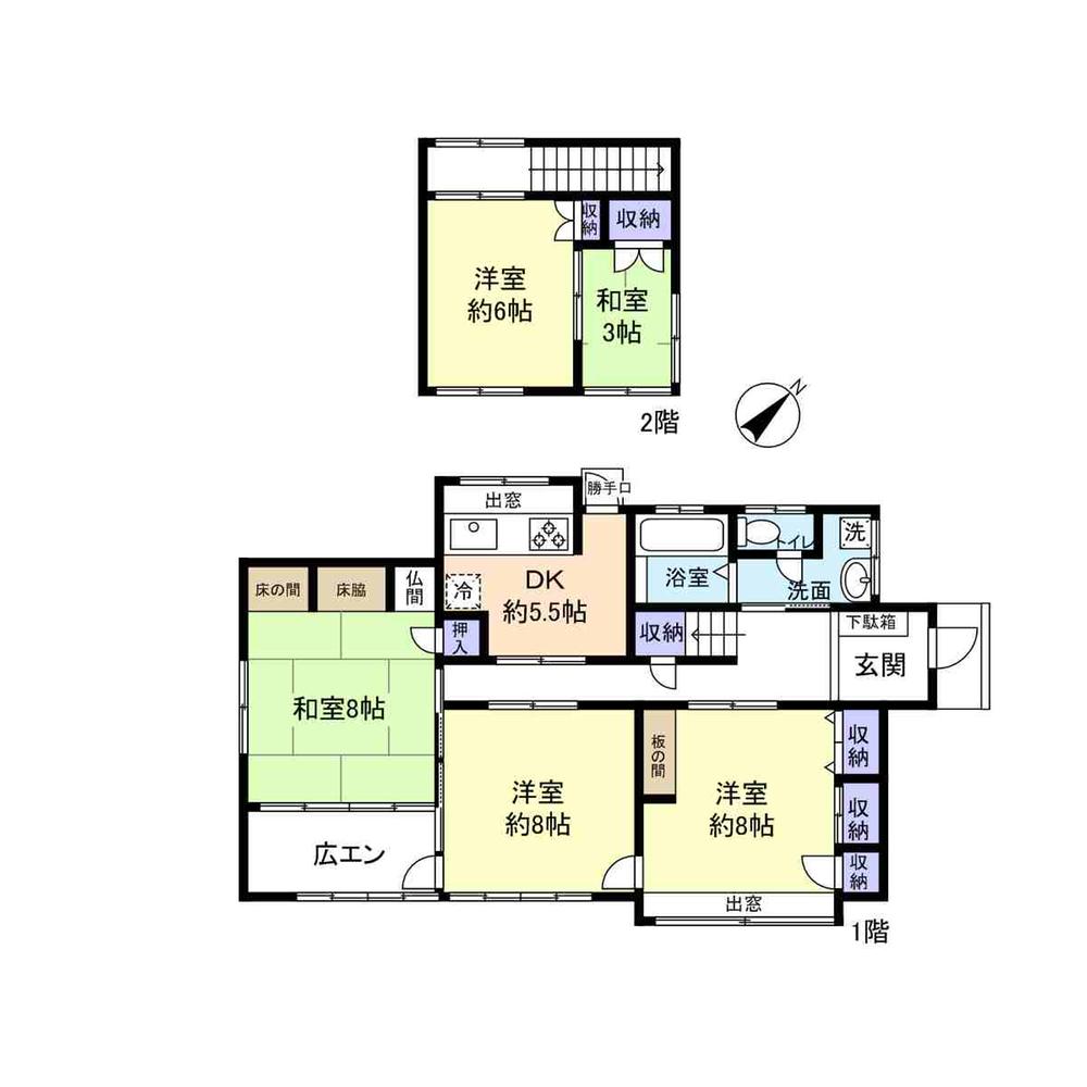 Floor plan. 8.5 million yen, 4LDK + S (storeroom), Land area 421.91 sq m , Building area 94.4 sq m