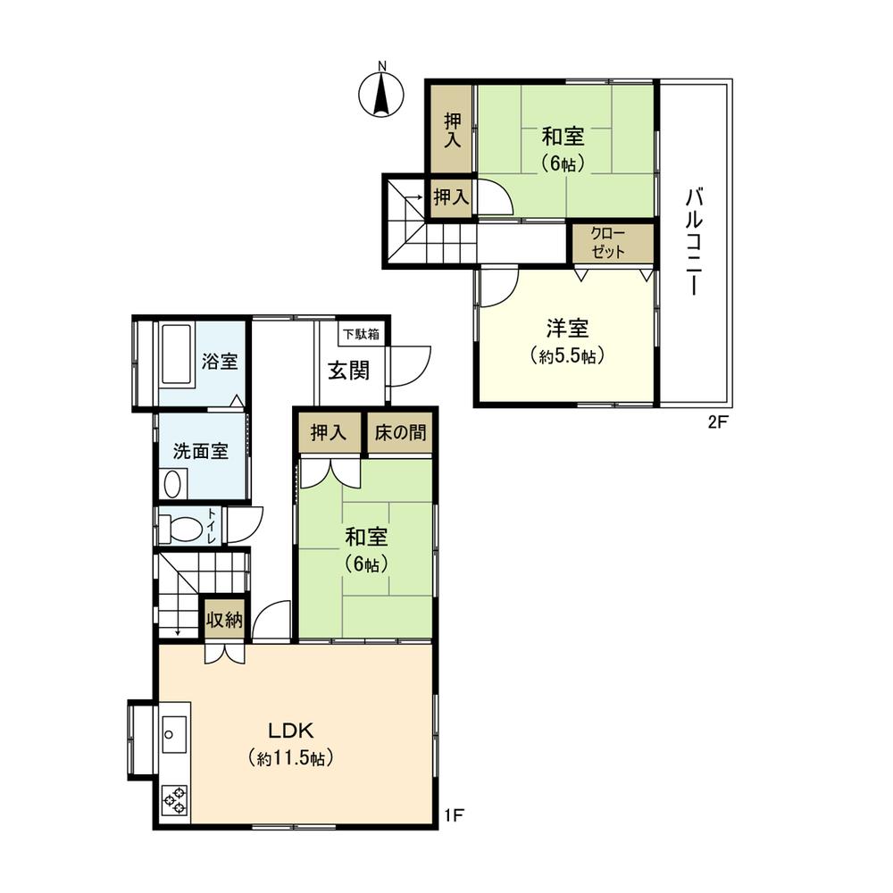 Floor plan. 13.8 million yen, 3LDK, Land area 202 sq m , Building area 81.14 sq m