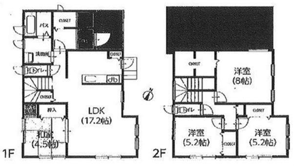 Floor plan. 25,500,000 yen, 4LDK+S, Land area 236.65 sq m , Building area 109.29 sq m