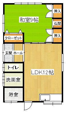 Floor plan. 5,850,000 yen, 1LDK, Land area 91.81 sq m , Building area 49.68 sq m