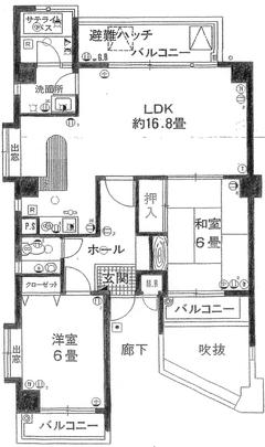 Floor plan. 2LDK, Price 3.5 million yen, Occupied area 59.52 sq m