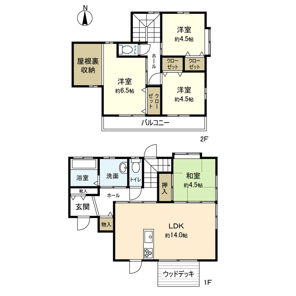 Floor plan. 21,800,000 yen, 4LDK, Land area 207.9 sq m , Building area 88.6 sq m