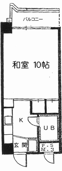 Floor plan. 1K, Price 1,000,000 yen, Footprint 28.8 sq m , Balcony area 7.86 sq m