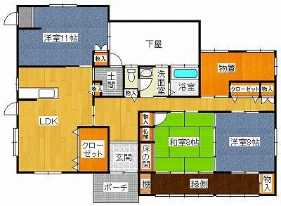 Floor plan. 19.9 million yen, 3LDK, Land area 1332.6 sq m , Building area 163.47 sq m