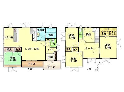 Floor plan. 22,900,000 yen, 4LDK, Land area 210.63 sq m , Building area 122.42 sq m