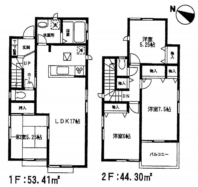 Floor plan. 29,800,000 yen, 4LDK, Land area 145.96 sq m , Building area 97.71 sq m 3 Building Floor