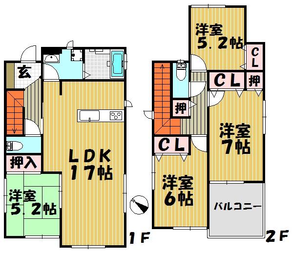 Floor plan. (3 Building), Price 29,800,000 yen, 4LDK, Land area 145.96 sq m , Building area 97.71 sq m