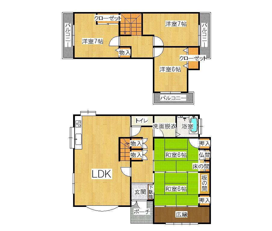 Floor plan. 22,800,000 yen, 5LDK, Land area 216.2 sq m , Building area 127.86 sq m