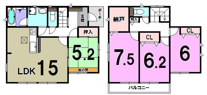Floor plan. 29,800,000 yen, 4LDK+S, Land area 169.5 sq m , Building area 98 sq m