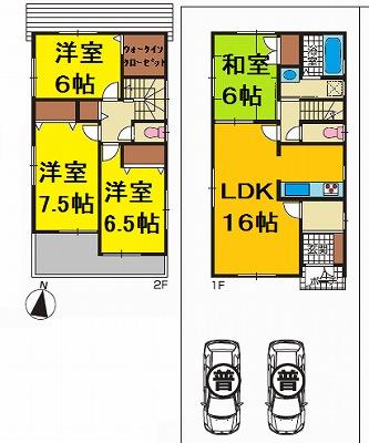 Floor plan. 23.8 million yen, 4LDK, Land area 170 sq m , Building area 98.82 sq m