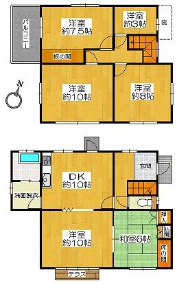 Floor plan. 16.8 million yen, 5DK + S (storeroom), Land area 283.17 sq m , Building area 119.24 sq m