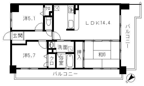 Floor plan. 3LDK, Price 12.6 million yen, Occupied area 67.41 sq m , Balcony area 20.6 sq m