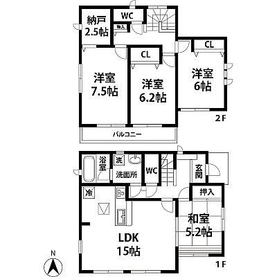 Floor plan. 29,800,000 yen, 4LDK+S, Land area 169.5 sq m , 98 sq m floor plan building area