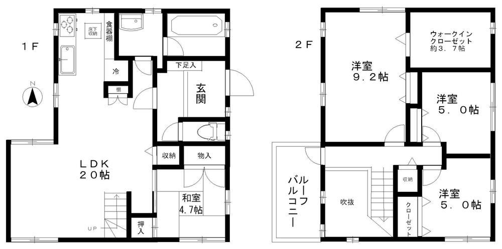 Floor plan. 24,900,000 yen, 4LDK, Land area 207.64 sq m , Building area 108.5 sq m