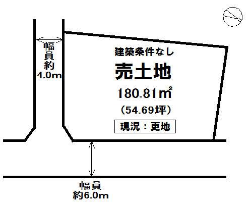 Compartment figure. Land price 9.2 million yen, Land area 180.81 sq m local land photo