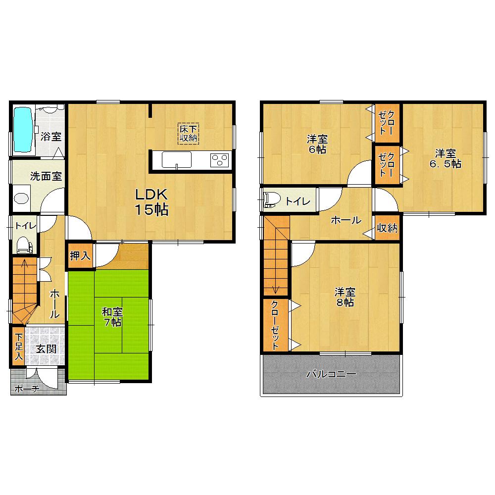 Floor plan. (4 Building), Price 25,300,000 yen, 4LDK, Land area 170 sq m , Building area 98.01 sq m