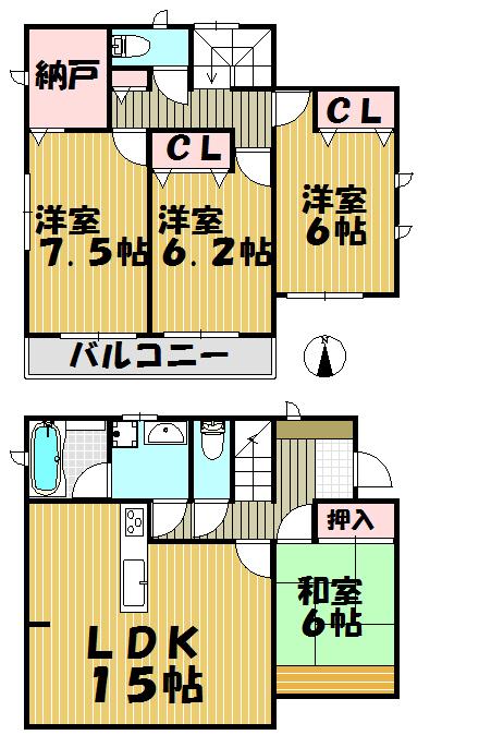 Floor plan. (1 Building), Price 28.8 million yen, 4LDK, Land area 167.35 sq m , Building area 94.77 sq m