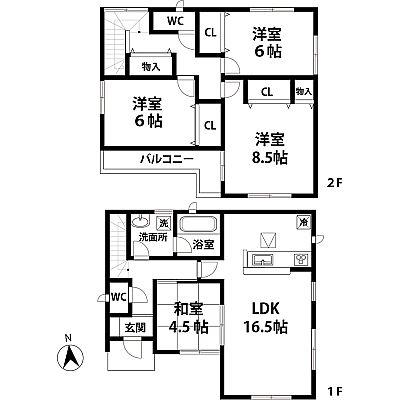 Floor plan. 33,600,000 yen, 4LDK, Land area 168.18 sq m , Building area 99.63 sq m floor plan