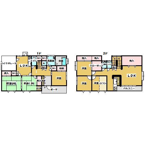 Floor plan. 38,900,000 yen, 6LDDKK + 2S (storeroom), Land area 353.33 sq m , Building area 165.15 sq m