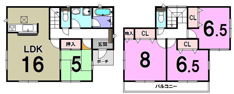 Floor plan. 33,600,000 yen, 4LDK, Land area 169.78 sq m , Building area 98.82 sq m