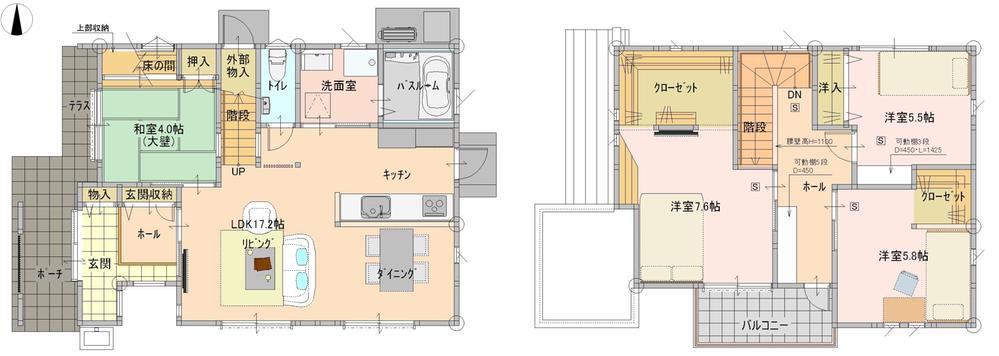 Floor plan. (58 city 4-10), Price 34,700,000 yen, 4LDK+S, Land area 190.15 sq m , Building area 108.07 sq m