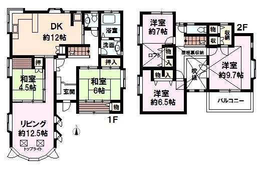 Floor plan. 23.8 million yen, 5LDK, Land area 255.5 sq m , Building area 151.74 sq m