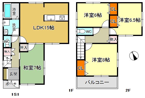 Floor plan. 25,300,000 yen, 4LDK, Land area 170 sq m , It is a building area of ​​98.01 sq m 4 Building.