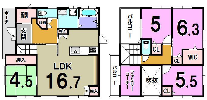 Floor plan. 32,800,000 yen, 4LDK, Land area 182.72 sq m , Building area 106.61 sq m