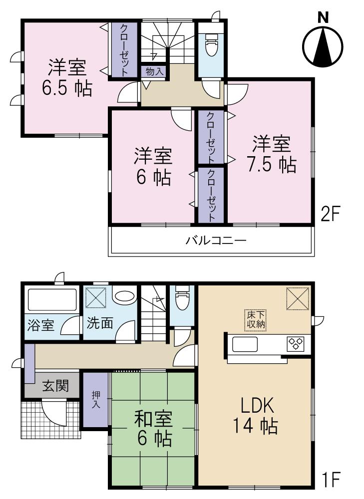 Floor plan. 28.8 million yen, 4LDK, Land area 167.35 sq m , Building area 94.77 sq m Floor