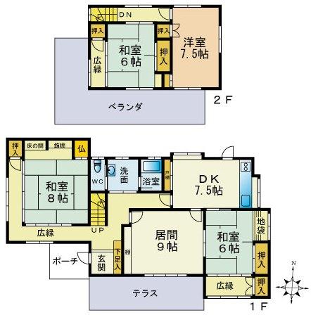 Floor plan. 18,800,000 yen, 5DK, Land area 331.52 sq m , Building area 134.52 sq m