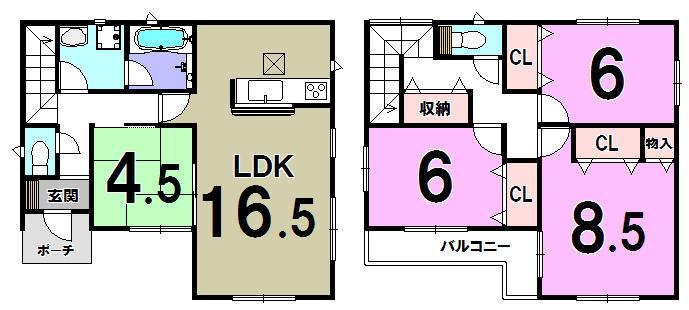 Floor plan. 33,600,000 yen, 4LDK, Land area 168.18 sq m , Building area 99.63 sq m