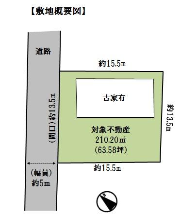 Compartment figure. Land price 12.9 million yen, Land area 210 sq m