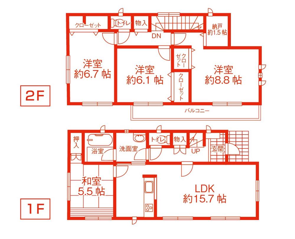 Floor plan. (4 Building), Price 31.5 million yen, 4LDK+S, Land area 168.63 sq m , Building area 100.44 sq m