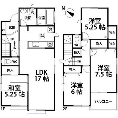 Floor plan. 28.8 million yen, 4LDK, Land area 145.96 sq m , Building area 97.71 sq m floor plan!