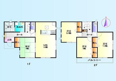 Floor plan. 28.8 million yen, 4LDK, Land area 157.35 sq m , Building area 94.77 sq m relatively popular is a high floor plan (^_^) / Living and Japanese-style room is a place that can be used To spacious to release a is usually Tsuzukiai, Has gained support from people of all ages! (^^)!