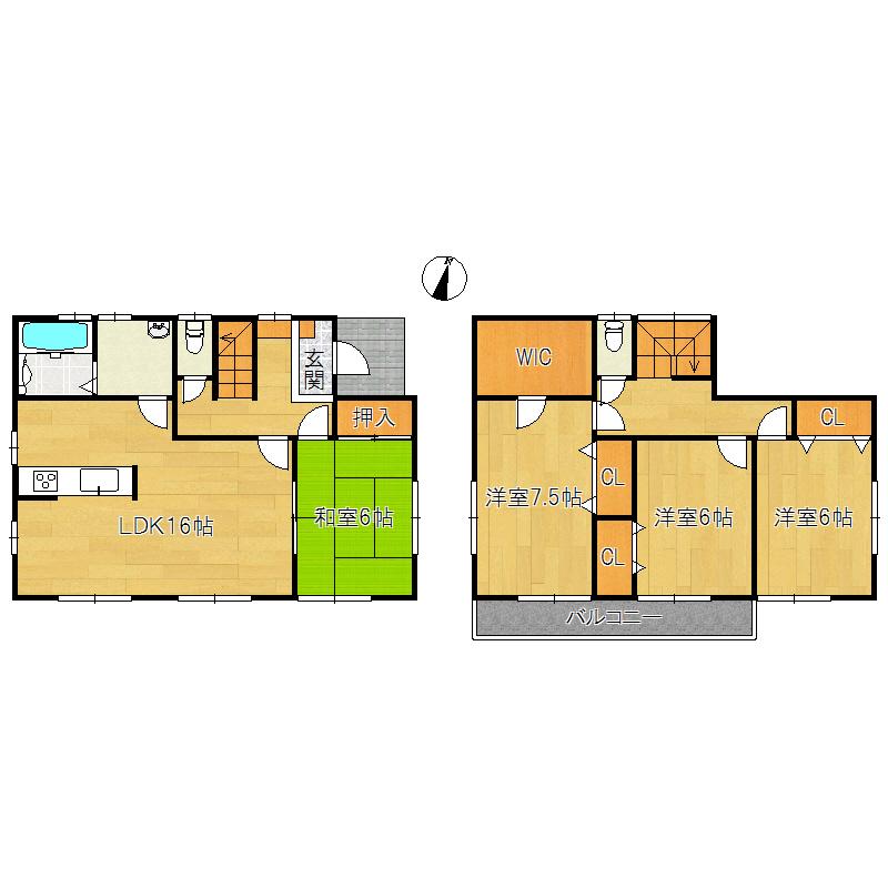 Floor plan. 28,980,000 yen, 4LDK, Land area 191.71 sq m , Building area 105.99 sq m