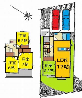 Floor plan. 28.8 million yen, 4LDK, Land area 145.97 sq m , Building area 98.12 sq m