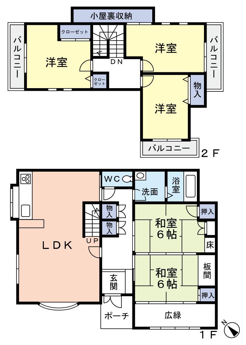 Floor plan. 22,800,000 yen, 5LDK, Land area 216.2 sq m , In the breadth of the building area 127.86 sq m 5LDK, It is recommended for those of the family. 