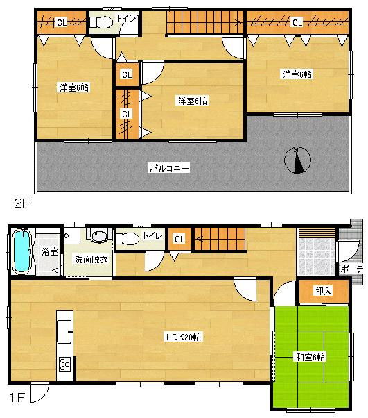 Floor plan. 28,900,000 yen, 4LDK, Land area 189.32 sq m , Building area 112.61 sq m