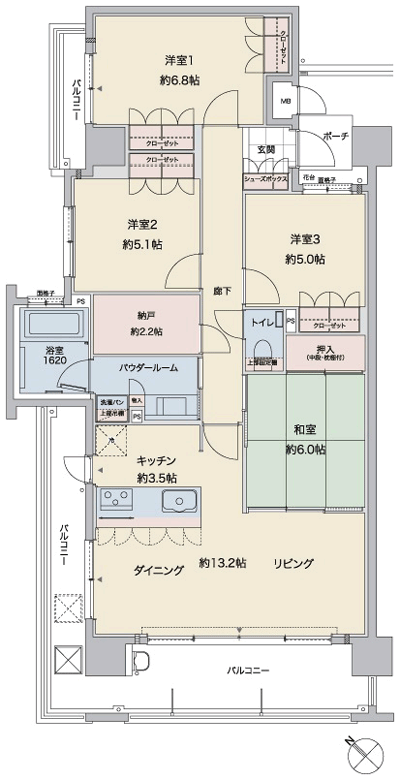 Floor: 4LDK, occupied area: 94.79 sq m, Price: 35,301,576 yen ・ 37,153,005 yen