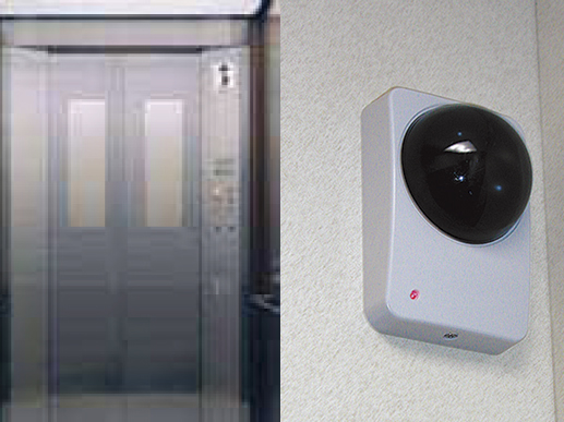 Security.  [Elevator with excellent crime prevention] Eliminate the anxiety of backroom state in a large security glass window. It can be found in the lobby level of monitoring the internal situation in the surveillance camera, Also has "pet" button.  ※ Security glass windows except for the first floor. (Same specifications)