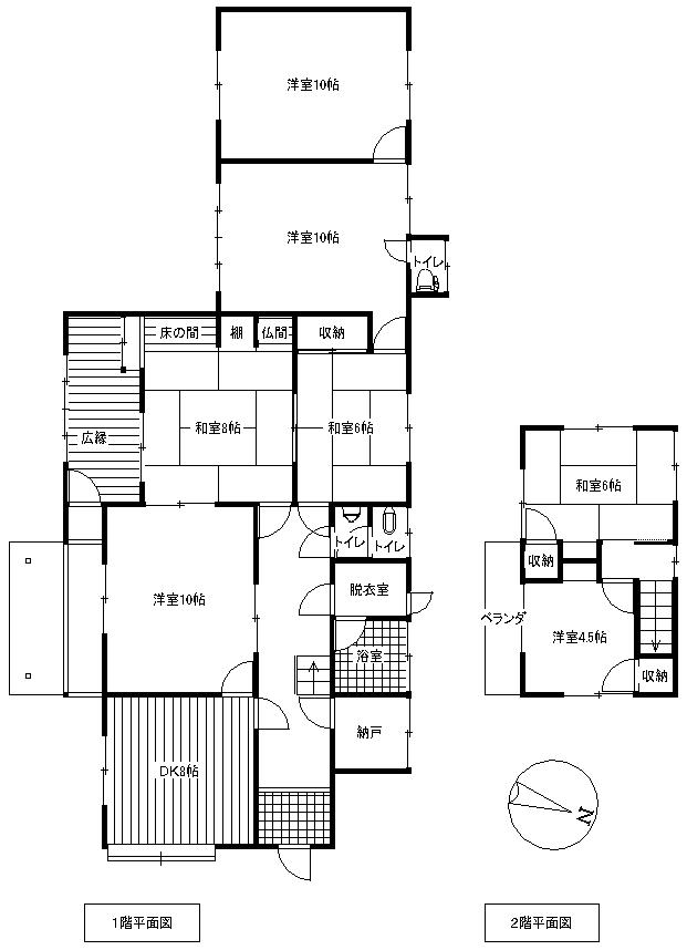 Floor plan. 6.8 million yen, 7DK + S (storeroom), Land area 425.08 sq m , Building area 165.39 sq m