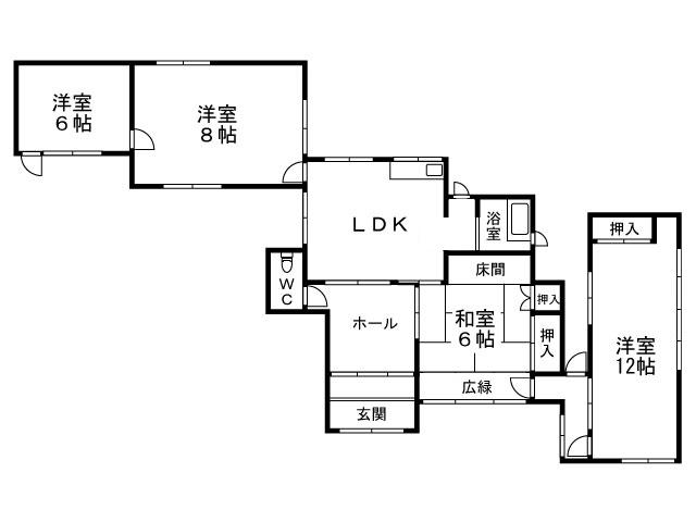 Floor plan. 9.9 million yen, 4LDK, Land area 633.82 sq m , Building area 63.39 sq m