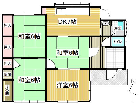 Floor plan. 3 million yen, 4DK, Land area 201.45 sq m , Building area 72.04 sq m