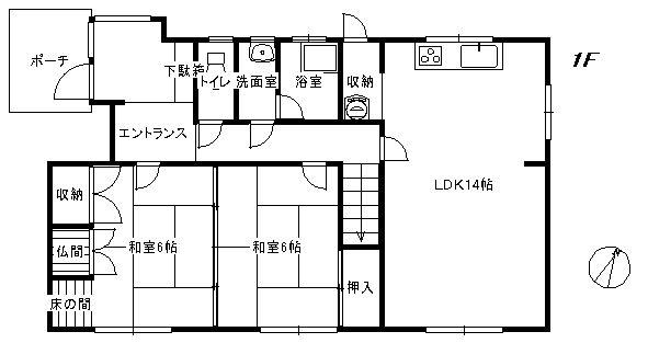 Floor plan. 4.8 million yen, 4LDK, Land area 495.93 sq m , Building area 93.56 sq m 1F Floor plan