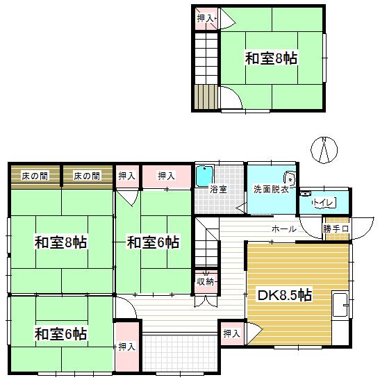 Floor plan. 4.3 million yen, 4DK, Land area 228.09 sq m , Building area 106.74 sq m