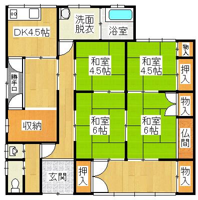 Floor plan. 3.2 million yen, 4DK, Land area 529.13 sq m , Building area 99.17 sq m