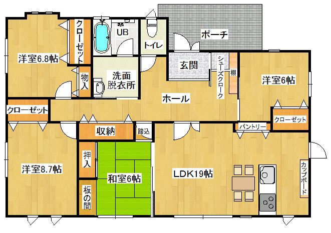 Floor plan. 20.8 million yen, 4LDK, Land area 383.58 sq m , Building area 121.24 sq m