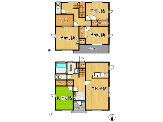 Floor plan. 19.7 million yen, 4LDK+S, Land area 208.2 sq m , Building area 113.44 sq m 4SLDK housed plenty