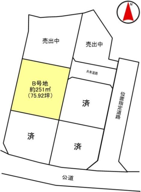 Compartment figure. Land price 6.45 million yen, Land area 251 sq m